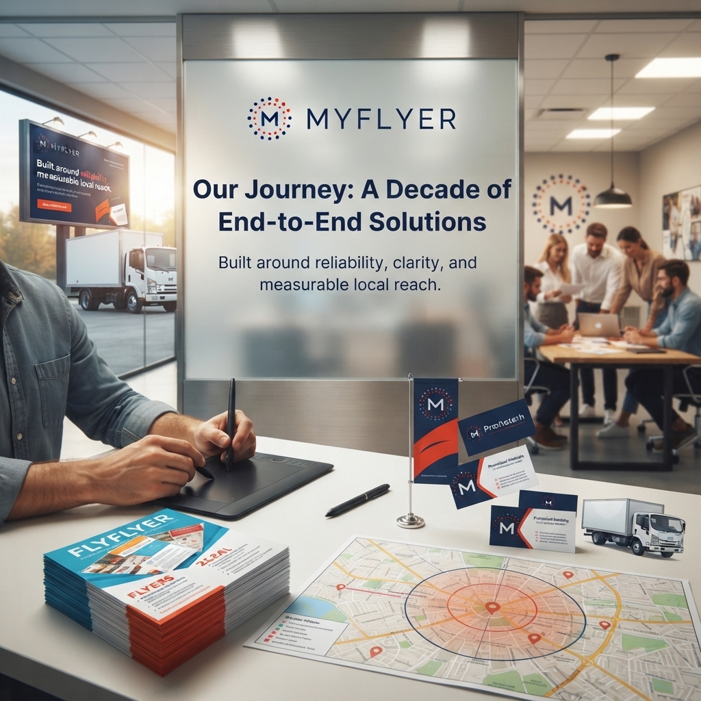 MyFlyer team collaborating on a campaign